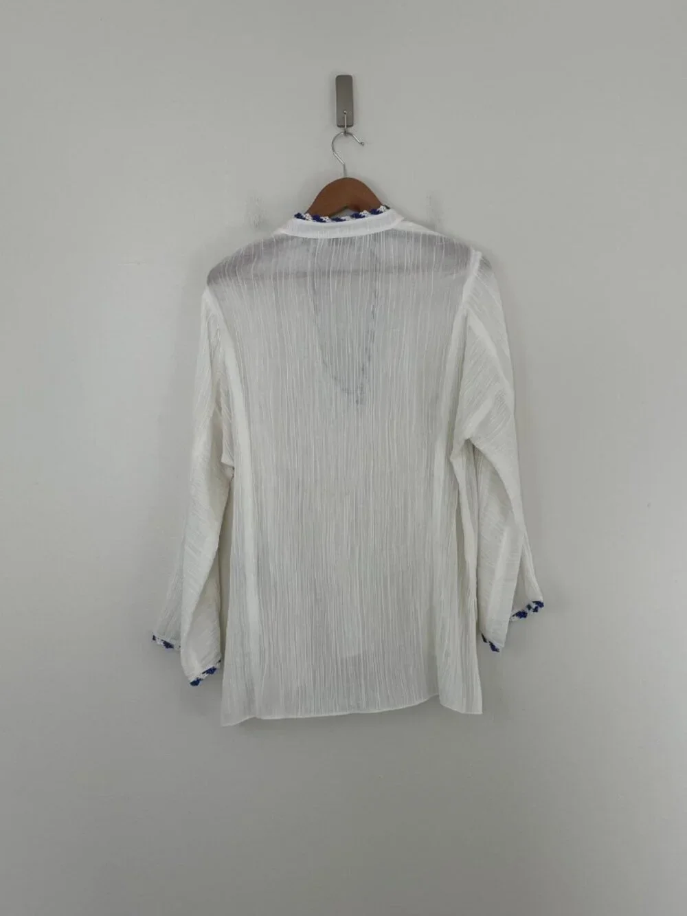 Tory Burch Crinkle Gauze Beach Cover Up Shirt in White Size Small